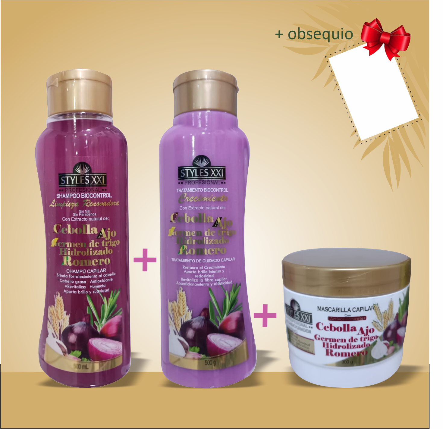 kit cebolla, ajo, germen de trigo y romero/3 productos kit cebolla, ajo, germen de trigo y romero/3 productos